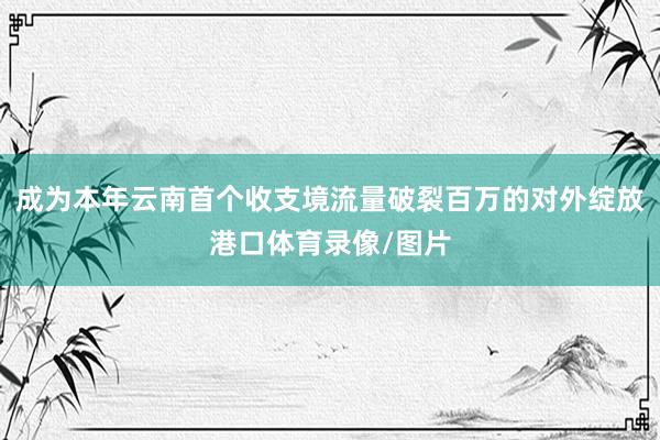 成为本年云南首个收支境流量破裂百万的对外绽放港口体育录像/图片